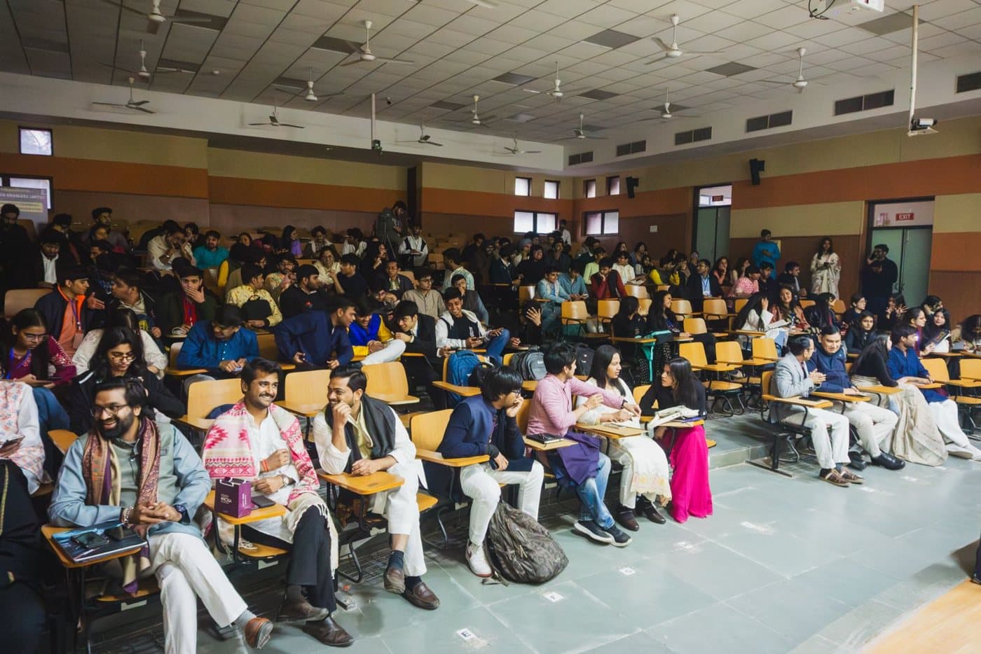 A full lecture hall of delegates at LNMIIT MUN'26.